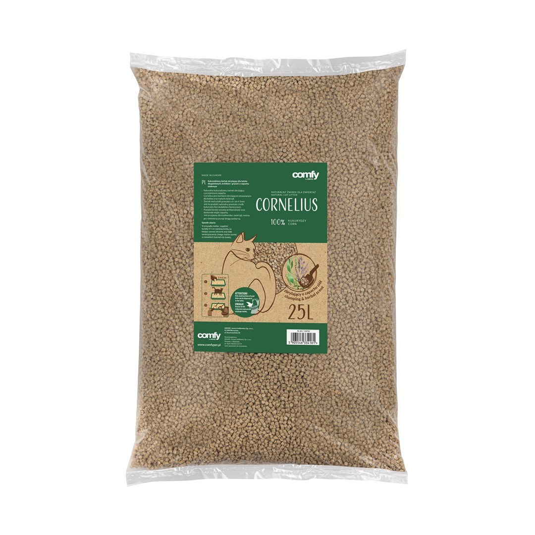 Cornelius Herbal Żwirek Kukurydziany dla Kota Zapach Ziół 25L Zbrylający.jpg